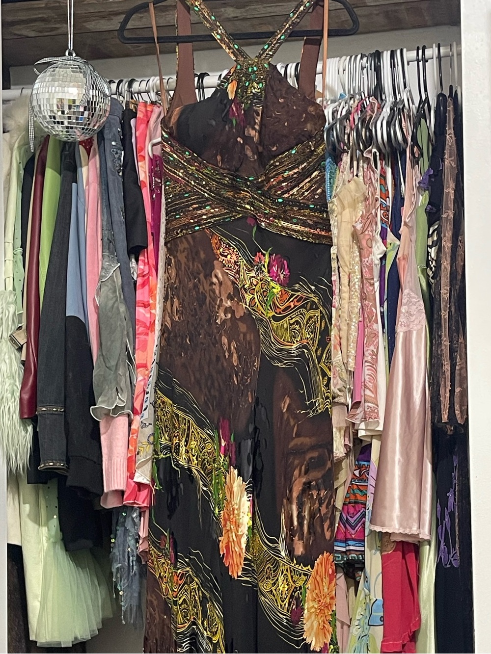 Brown halter dress